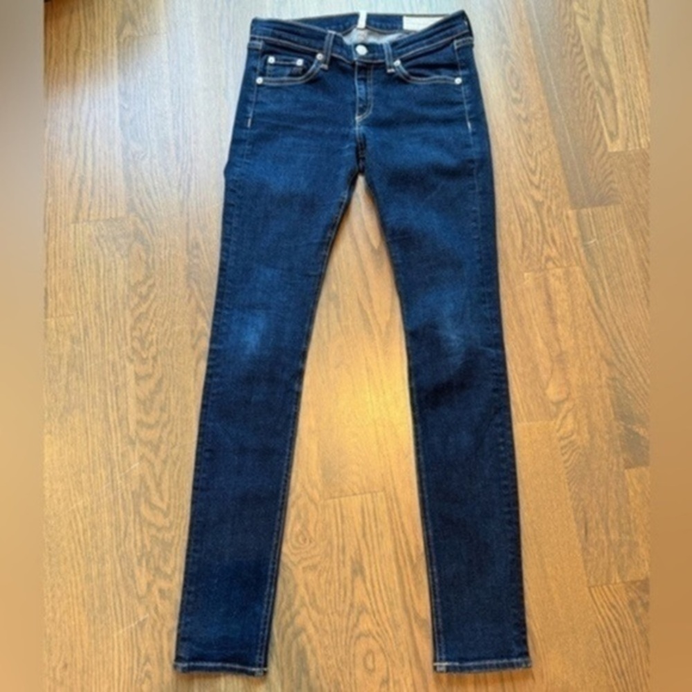 Rag & Bone mid rise skinny blue jeans in size 26